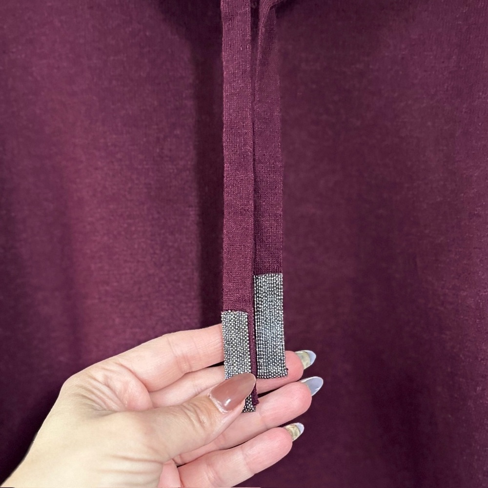 CHICO’S NWT XXL / 4 Cashmere Blend Zenergy Luxe Cowl Neck Sweater • Deep Merlot - Picture 5 of 10